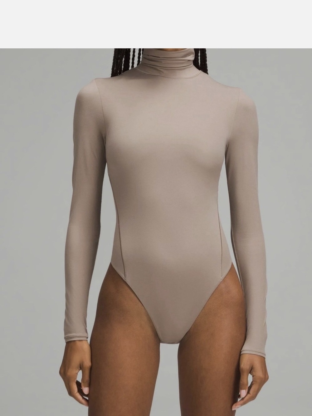 NWT Lululemon Wundermost Turtleneck Bodysuit, Nulu Taupe, Size Medium